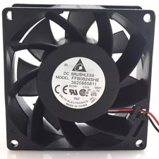 Delta FFB0824SHE 8038 DC24V 0.51A 8CM 2-Wire Dual Ball Cooling Fan