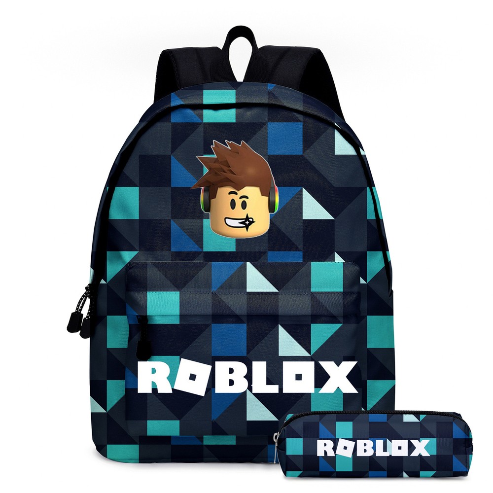 2pcs/Set Roblox Print School Bags Primary and Secondary School Students Backpack