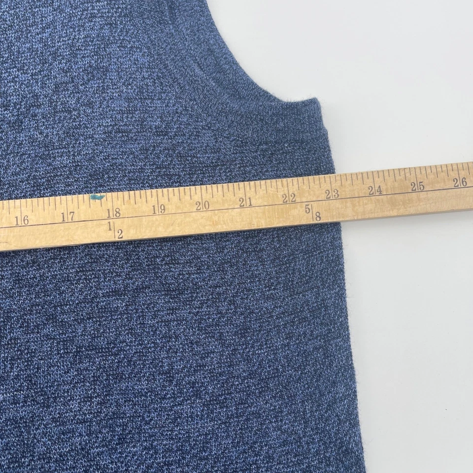 JOS A BANK RESERVE Mens Blue Textured Knit V Neck Button Front Vest Sweater XL - Image 2 of 4