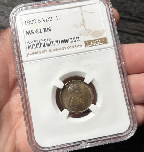1909 S VDB Lincoln Wheat Cent NGC MS 62 BN Beautiful Color KEY DATE