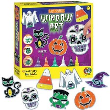 Halloween Easy Sparkle Window Art Kit for Kids 7 Suncatchers Craft Fun