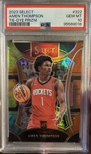 2023 Panini Select - Mezzanine Level Amen Thompson Tie-Dye Prizm /25 (RC) PSA 10