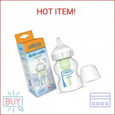 Dr. Brown  s Natural Flow Anti-Colic Options Wide-Neck Baby Bottle, 5 oz/150 mL,