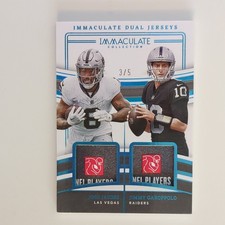 2023 Panini Immaculate Dual Jerseys Josh Jacobs Jimmy Garoppolo Raiders 3/5