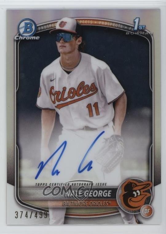 2025 Bowman Chrome Prospect Refractor 374/499 Nate George #CPA-NG Auto 03ox