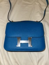HERMÈS Constance 18 Bleu Izmir 2014 Made In France Crossbag Shoulder Bag Epsom