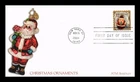 DR JIM STAMPS US COVER CHRISTMAS SANTA CLAUS ORNAMENT FIRST DAY ISSUE FLEETWOOD