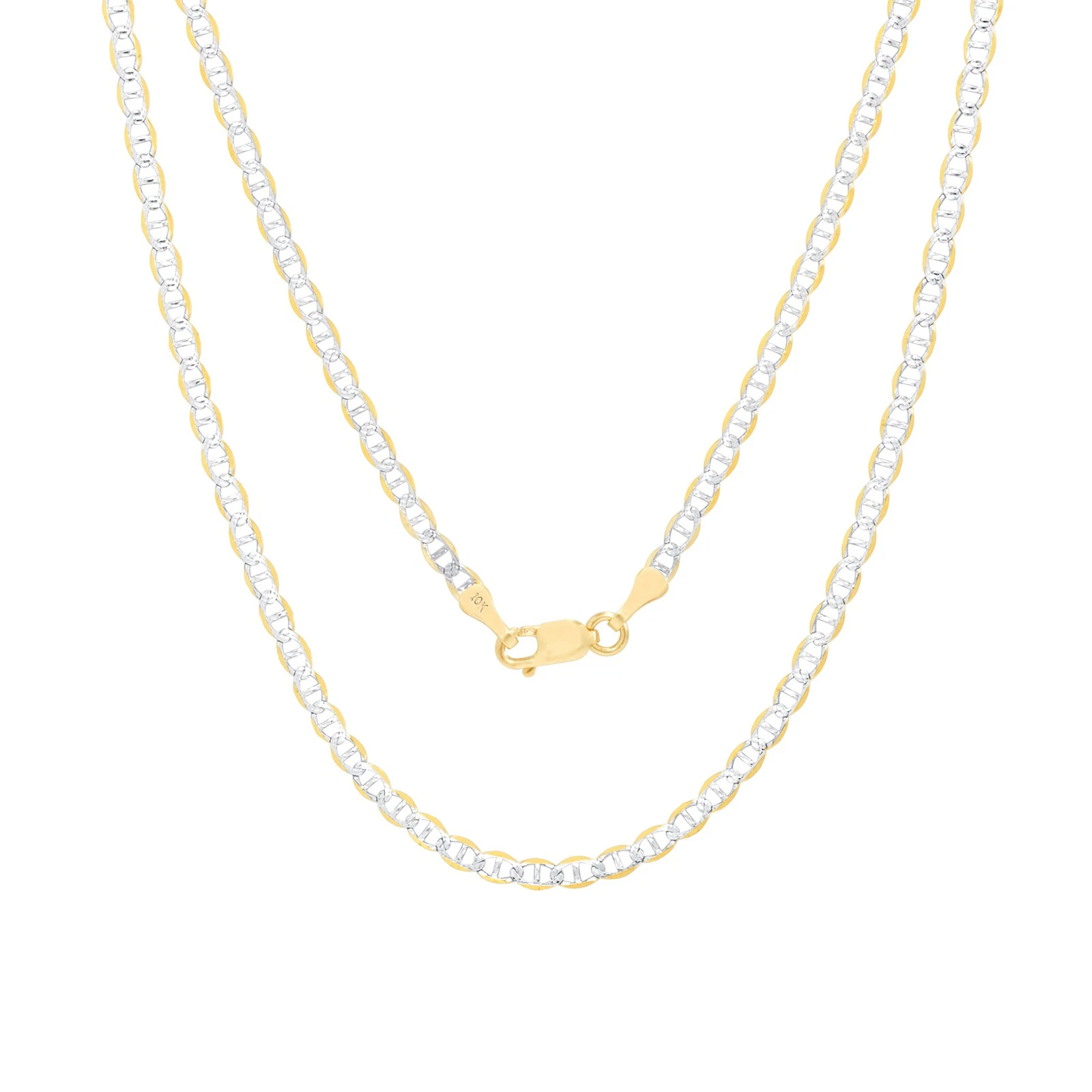 GUCCI Collana catena ancora marinaio oro giallo 10 kt massiccio uomo 2 5 mm pavè taglio diamante 26"