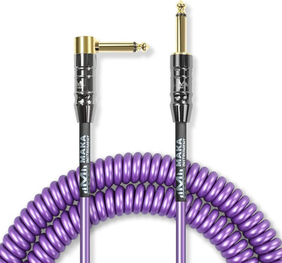 Premium Guitar Coil Cable 20 Feet, Instrument Coiled Curly Cord for Guitar Bass,