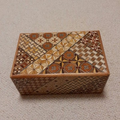 Hakone Secret Puzzle Box 12 Step Inlay Wood Box 9 5cm 15cm 6cm Authentic