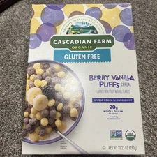 Cascadian Farm Cereal Organic Berry Vanilla Puff 10.25 oz Best By July 11, 2025