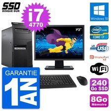 PC Tour Lenovo M83 Ecran 19" Intel i7-4770 RAM 8Go SSD 240Go Windows 10 Wifi