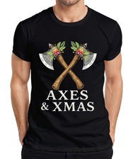 Axes & Xmas Viking Axe Christmas Gift Vintage Mens T-Shirt