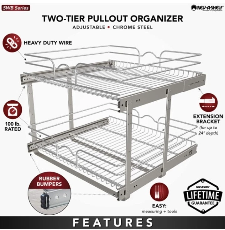 Rev-A-Shelf 2-Tier Kitchen Cabinet Pull Out Shelf and Drawer Organizer. ......C4 - Image 3 of 4