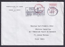 w2612/ France Meter Cover t/Danish Embassy 1979 from Cabinet du Prefet