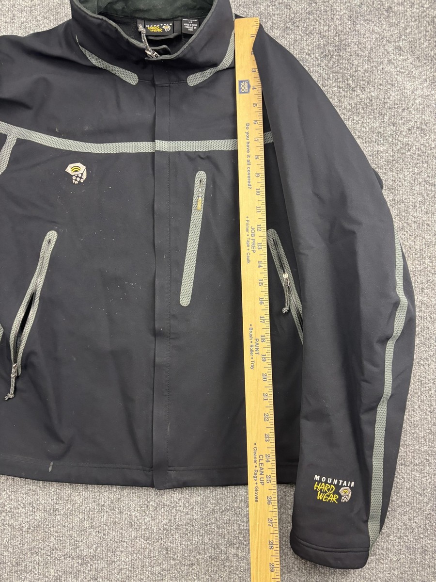 Mountain Hardwear Softshell Jacket Mens Large Black Gray Conduit Water Resistant View 5