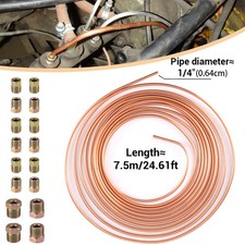 Copper Nickel Brake Line Tubing Kit 25ft 14 Od Coil Roll With 16 Fittings