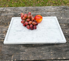 Marble Serving Tray 14x10   Handmade Natural Stone Rectangular Tray for Kitchen