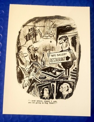 Postcard Cartoon Art Card Tate London Robbers Restaurant Sign Daily Sketch