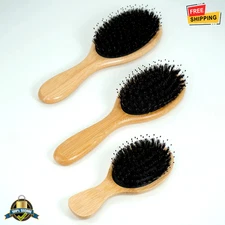 1 pc Natural Bamboo Hair Brush Boar Bristle Scalp Detangler Air Cushion Comb