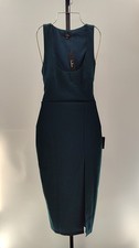 Lulus Women Sultry Elegance Cutout Bodycon Midi Dress Dark Teal XS