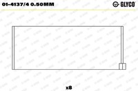 Glyco Pleuellager 01-4137/4 0.50Mm FüR Aro Dacia Daf Renault Volvo