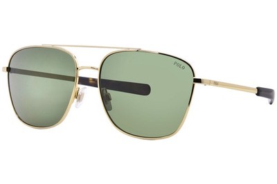 Polo Ralph Lauren PH3147 941171 Sunglasses Men's Shiny Gold/Bottle Green 59mm