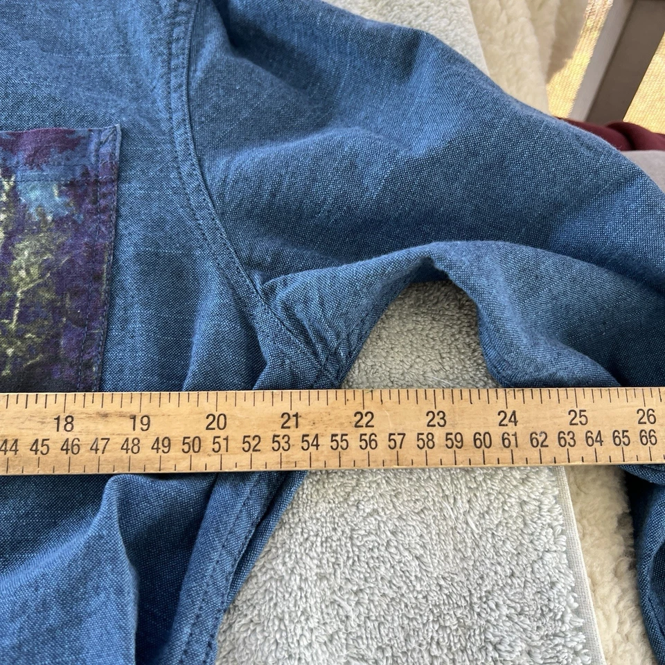 Camisa de Diversión Moderna Para Hombre Manga Grande Abotonada Árbol Real Bolsillo Shambrey Foto 4 de 4