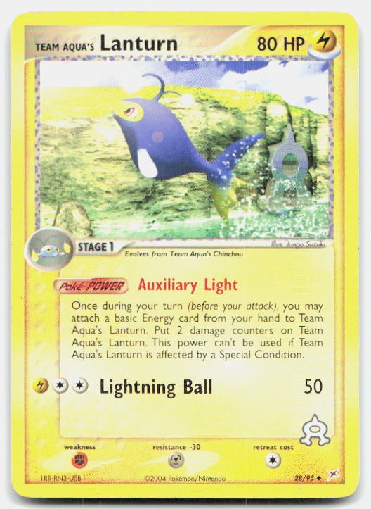 Team Magma vs Team Aqua Team Aqua's Lanturn 28/95 MP Pokemon Uncommon Tcg Card