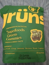 Gruns Adults - SuperFoods Greens Gummies,  Sweet Taste - 224 Gummies 28 Pack