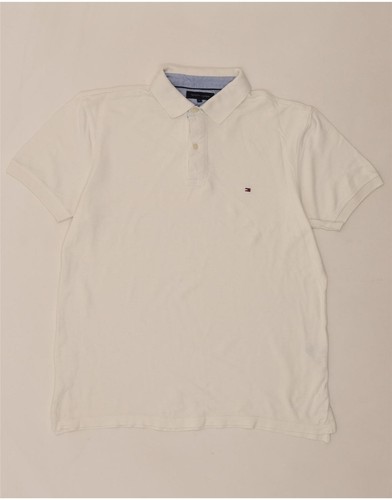 Tommy Hilfiger Herren Poloshirt Large Weiß Baumwolle BB08
