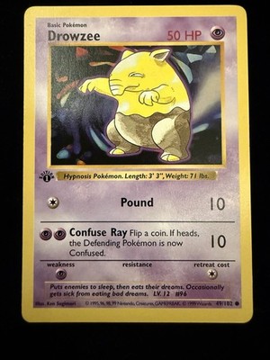 Pokémon TCG Drowzee 1st Edition Shadowless Base Set Card 49/102 | eBay