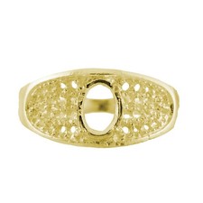 925 Sterling Silver 7x9mm Oval Semi Mount Solitaire with Accents Engagement Ring