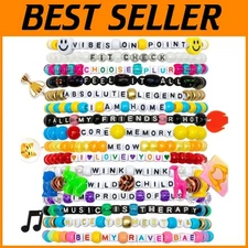 Festival-Ready Kandi Bracelets - 37 Pieces