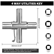 Metal Spigot Key Set - 5pcs 4 Way Valve Tool