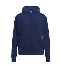 ADIDAS WOMEN'S GAME GO FULL ZIP HOODIE Navy Blue Medium Size