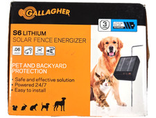 Gallagher S6 Solar Electric Fence Charger Energizer w/ Lithium Battery, New