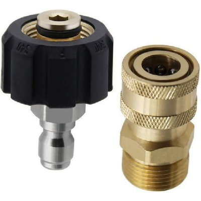 #ad #ad New Pressure Washer Hose Connector Adapter M22 1 4 Female Connect Release Nozzle $14.99
