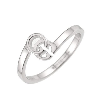 GUCCI GG Logo Ring 18K WG White Gold 750 Size10 5.25(US) 90328181