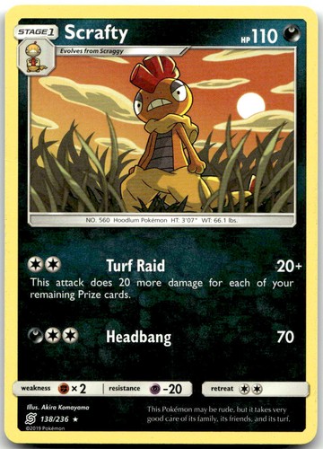 Pokemon Scrafty Unified Minds SM11 #138/236 Rare MP $SALE$!