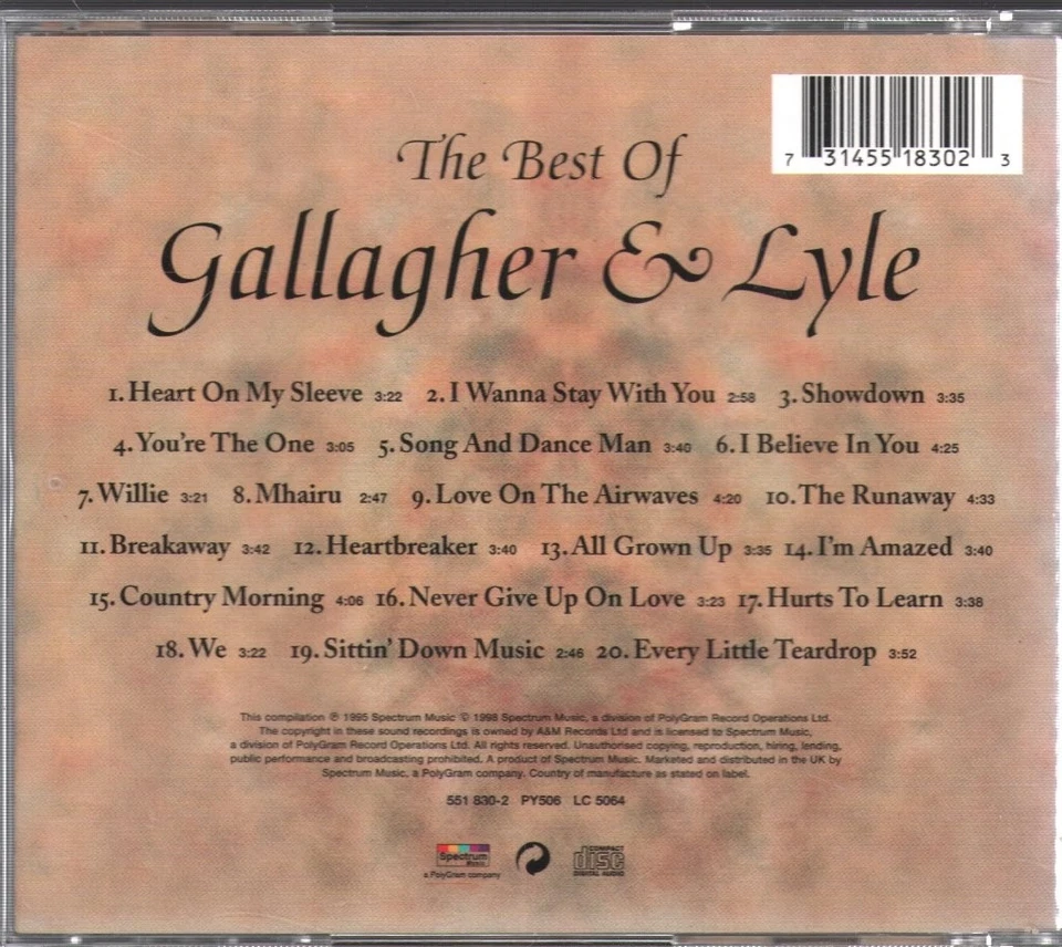Gallagher & Lyle Best Of Gallagher & Lyle CD Europe Spectrum Music (2) 5518302 - Bild 2 von 2