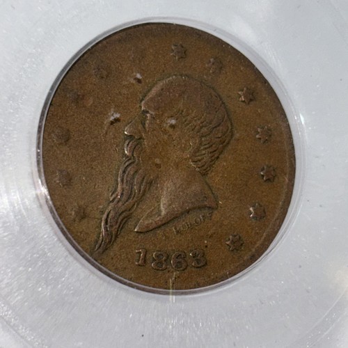 Lote de 4 fichas de la Guerra Civil A 1863 - Certificadas por ICG - Imagen 10 de 10