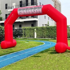 Sewinfla 20ft Inflatable Arch Red with Start Finish Line Banners and Blower