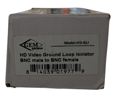 Gem Electronics HD-GLI HD Video Ground Loop Isolator - BNC male to BMC female