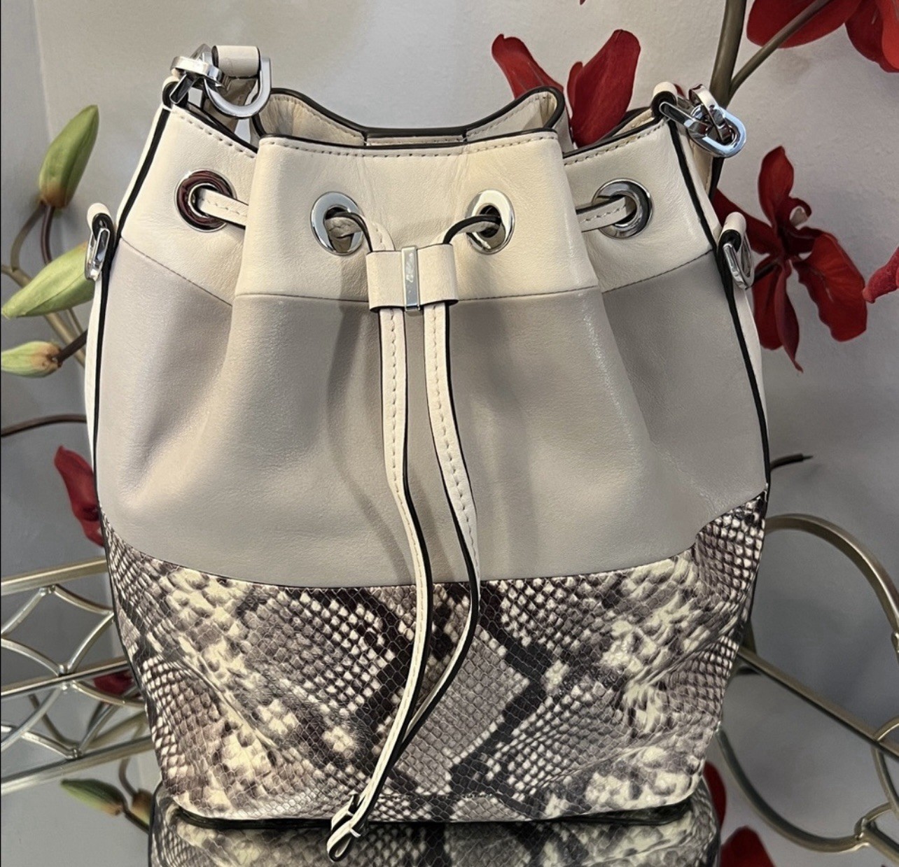 MICHAEL Michael Kors Dottie Python Embossed Bucke… - image 3