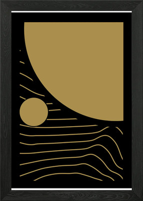 Abstrakte Gold & Schwarz Kunst Gerahmtes Wandbild Poster Leinwanddruck Bild