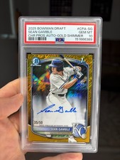 2025 Bowman Draft Gold Shimmer Auto /50 Sean Gamble PSA 10 Gem Mint Pop 1