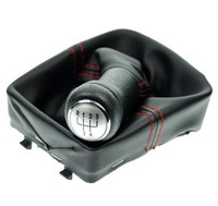 Schaltsack Schaltknauf FüR Vw Polo 9N Rot Gti Look Bj. 2001-2009 5 Gang Rahmen