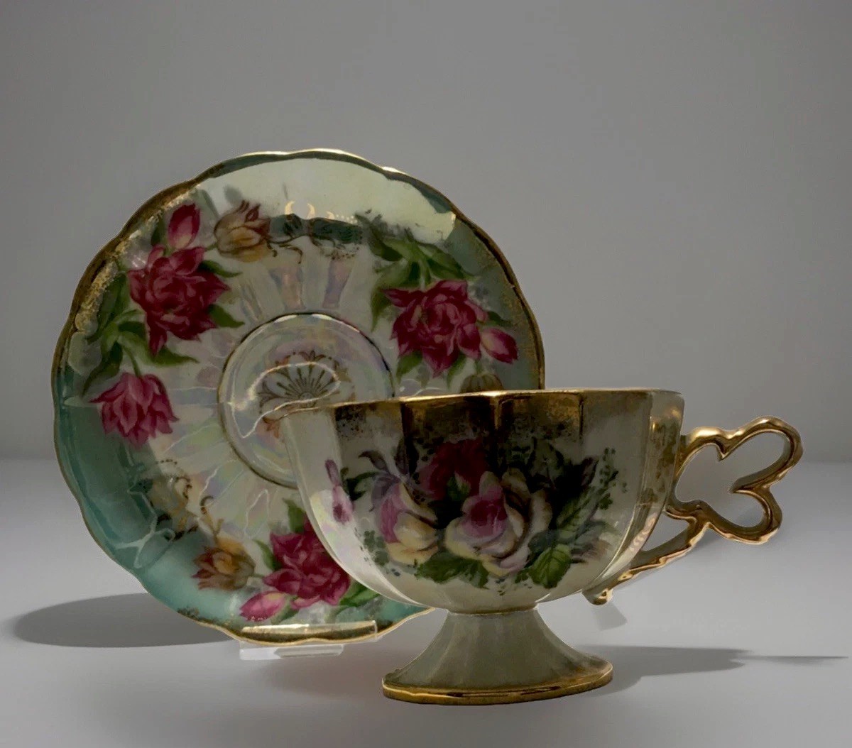 Royal Halsey Very Fine China Teacup & Saucer Lipper & Mann