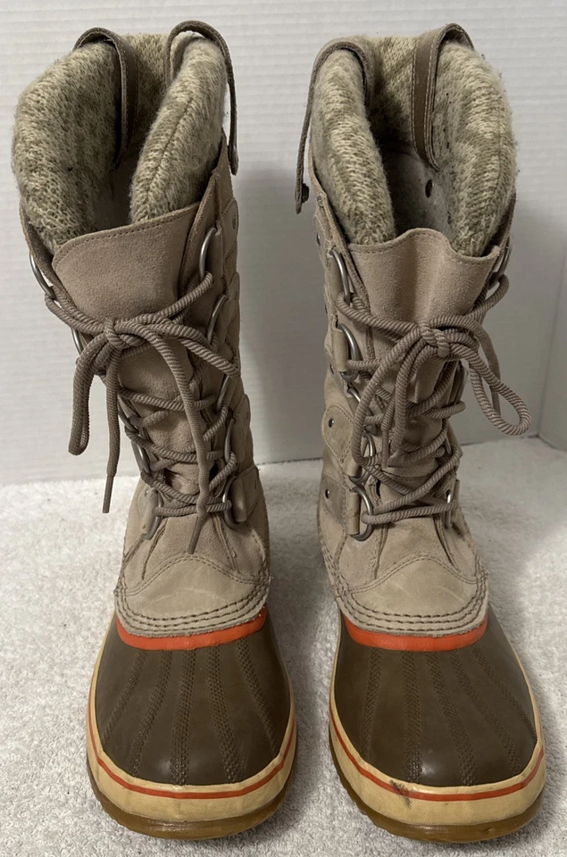 Sorel Mujer Joan Of Arctic Tejido Beige Botas Altas Pato Talla 9.5 NL2084-160 Foto 2 de 4